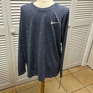 Nike Dry Swim Long Sleeve UPF 40+ Midnight Navy Shirt Size L